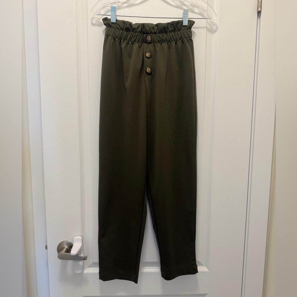 Ardene Olive Green Elastic Waist Pants